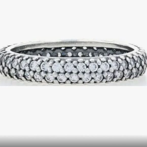 PANDORA Inspiration Within Ring Clear Zirconia, Silver Enamel Size 52 - Picture 2 of 8